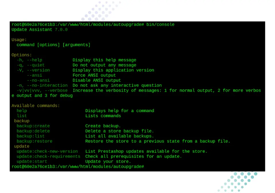 Modulo `autoupgrade` presatshop: comandi client backup (2)