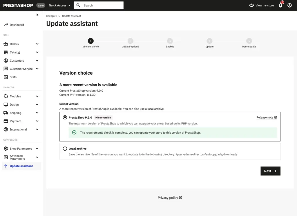 Aggiornare Prestashop: funzionamento del modulo PrestaShop autoupgrade (ex 1-click Upgrade)